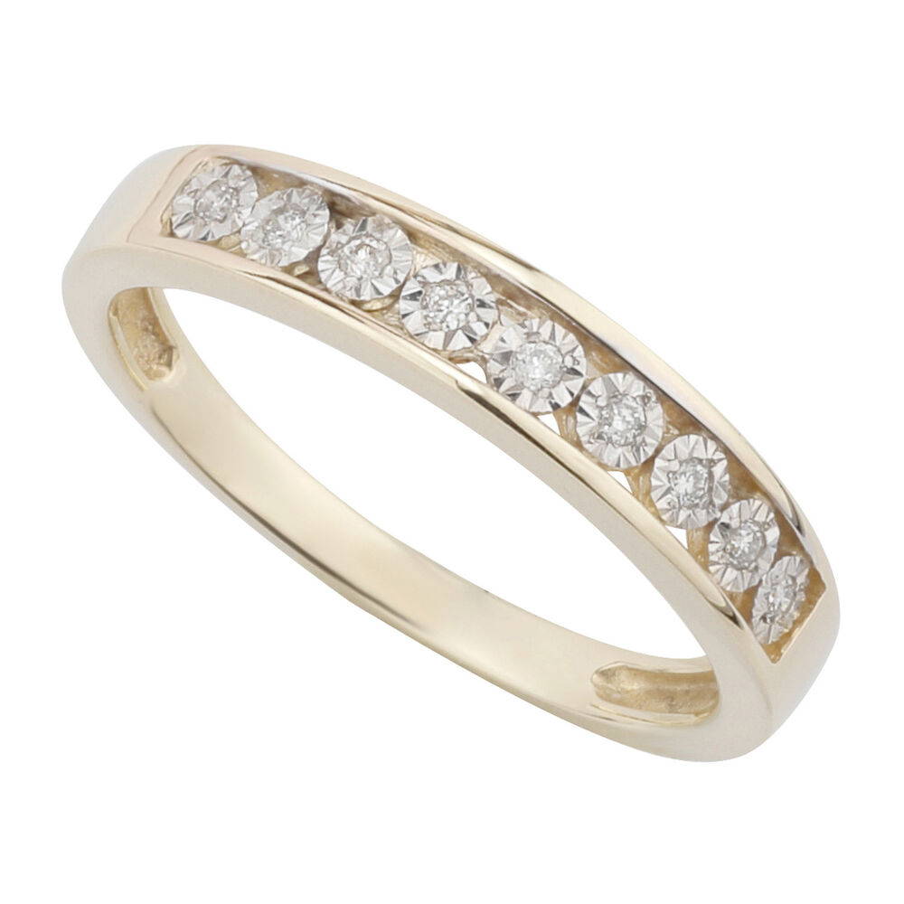 Ladies 9ct Illusion Channel Set Diamond Eternity Ring image number 0
