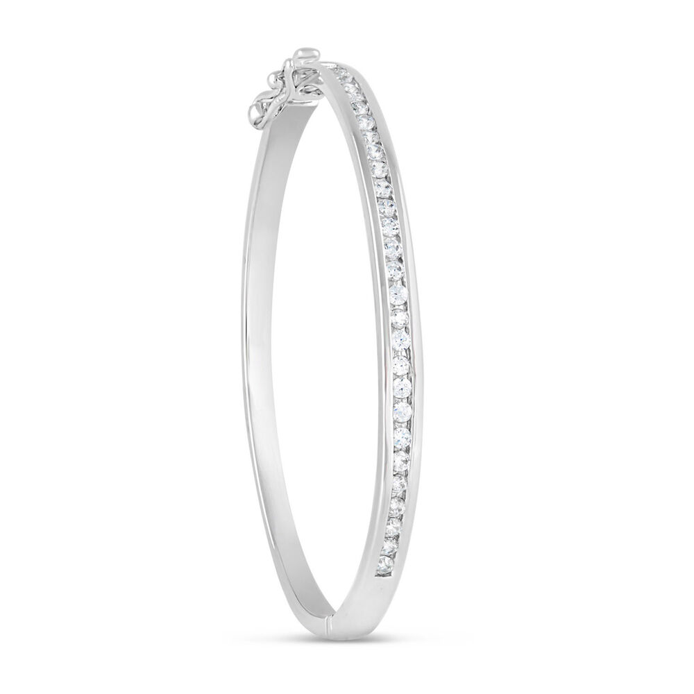 Sterling Silver Cubic Zirconia Baby Bangle image number 1