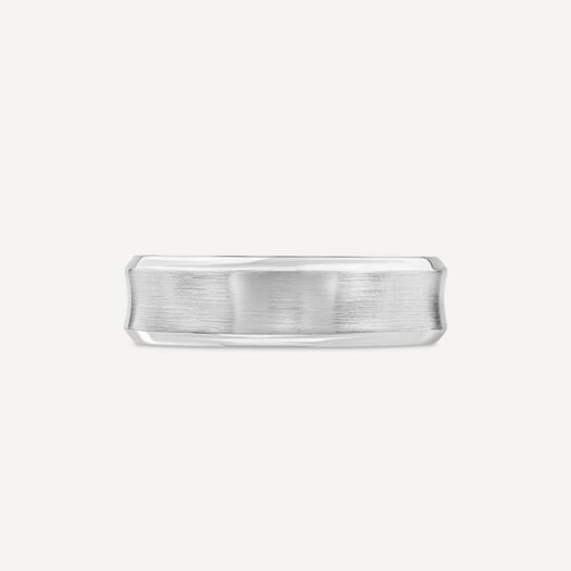 Platinum 6mm Matte Centre Edge Men's Wedding Ring