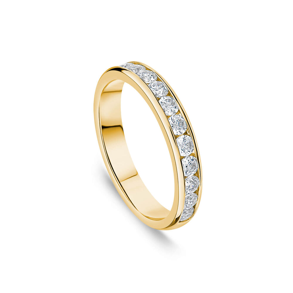 9ct Yellow Gold 3.5mm 0.60ct Diamond Channel Set Wedding Ring