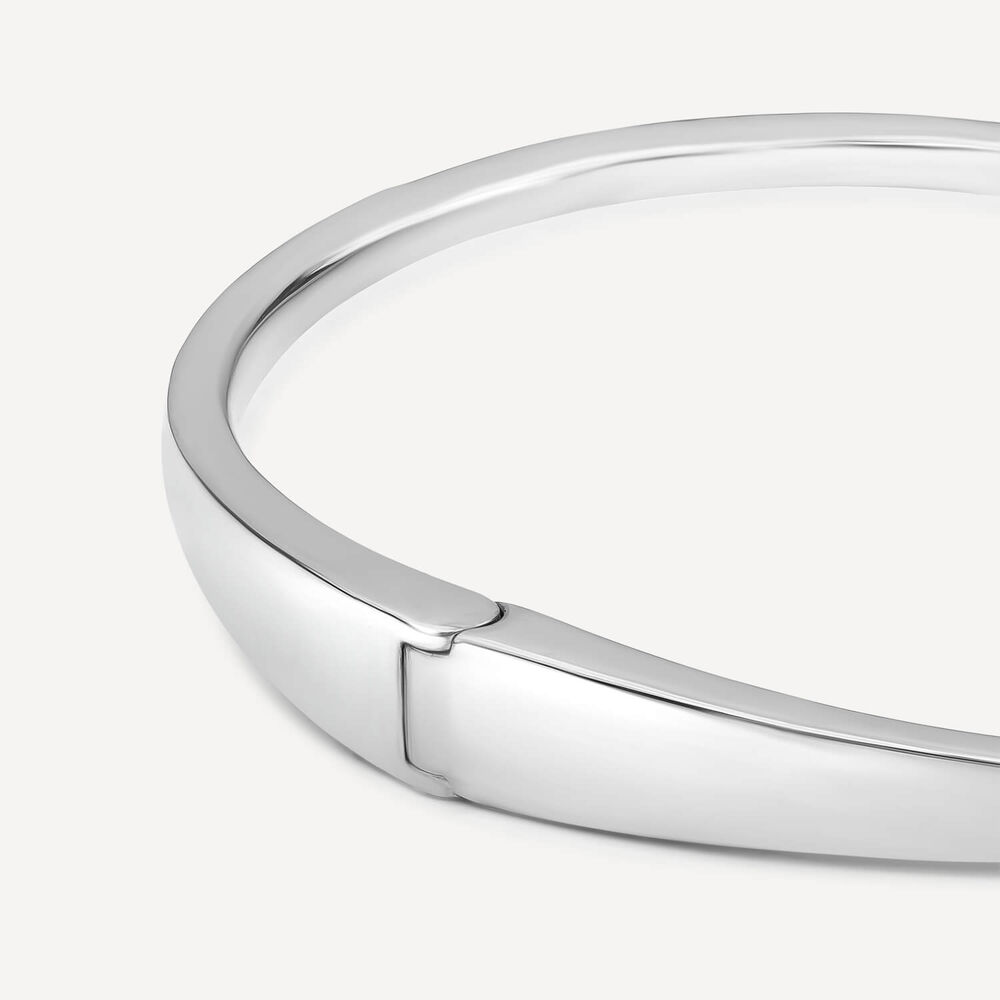 Sterling Silver Cubic Zirconia Open Nail Bangle image number 2