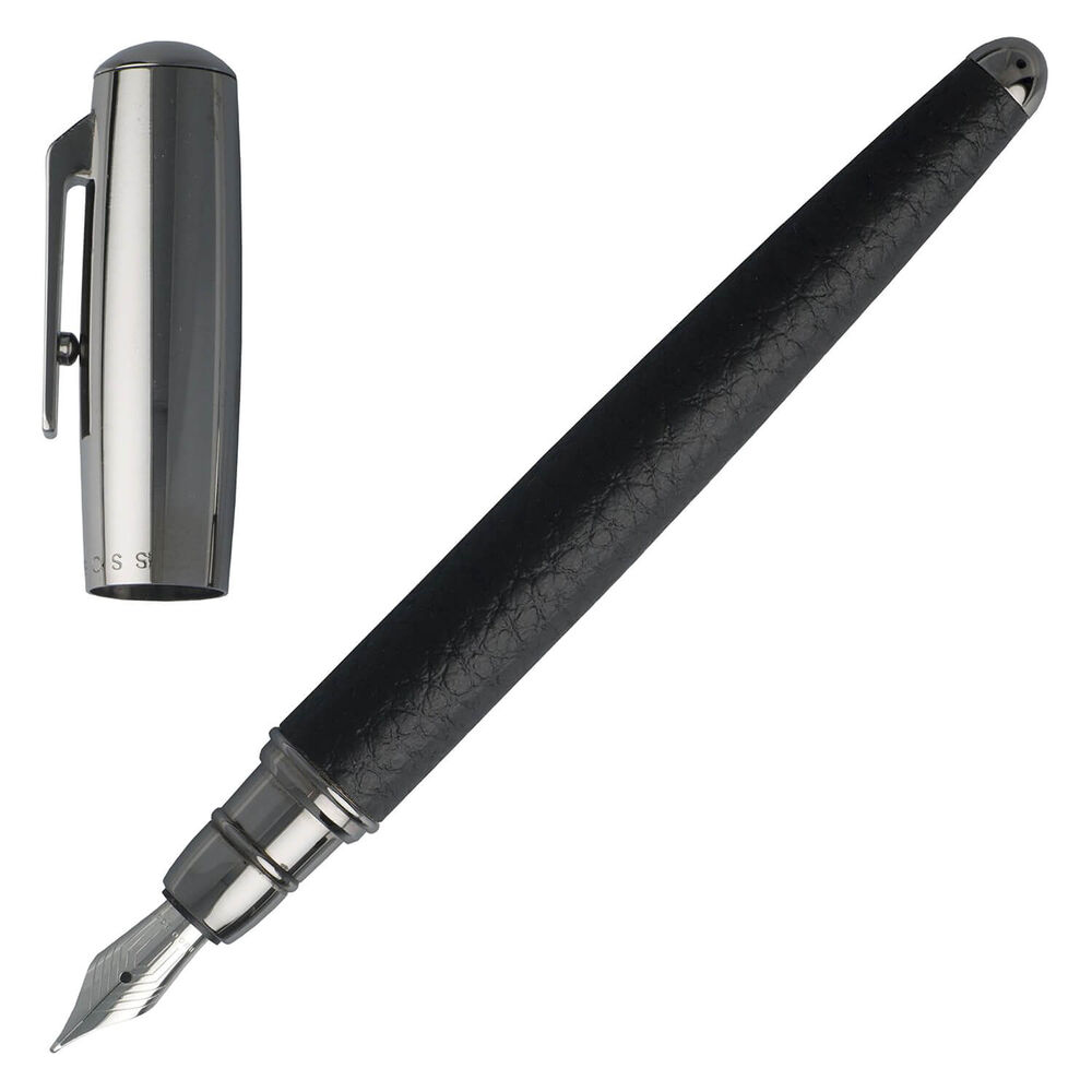 BOSS Pure Leather Black Fountain Pen image number 1