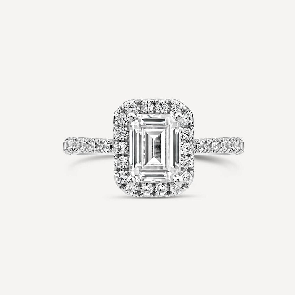 Born Platinum Lab Grown 2.13ct Emerald & Diamond Sides Ring