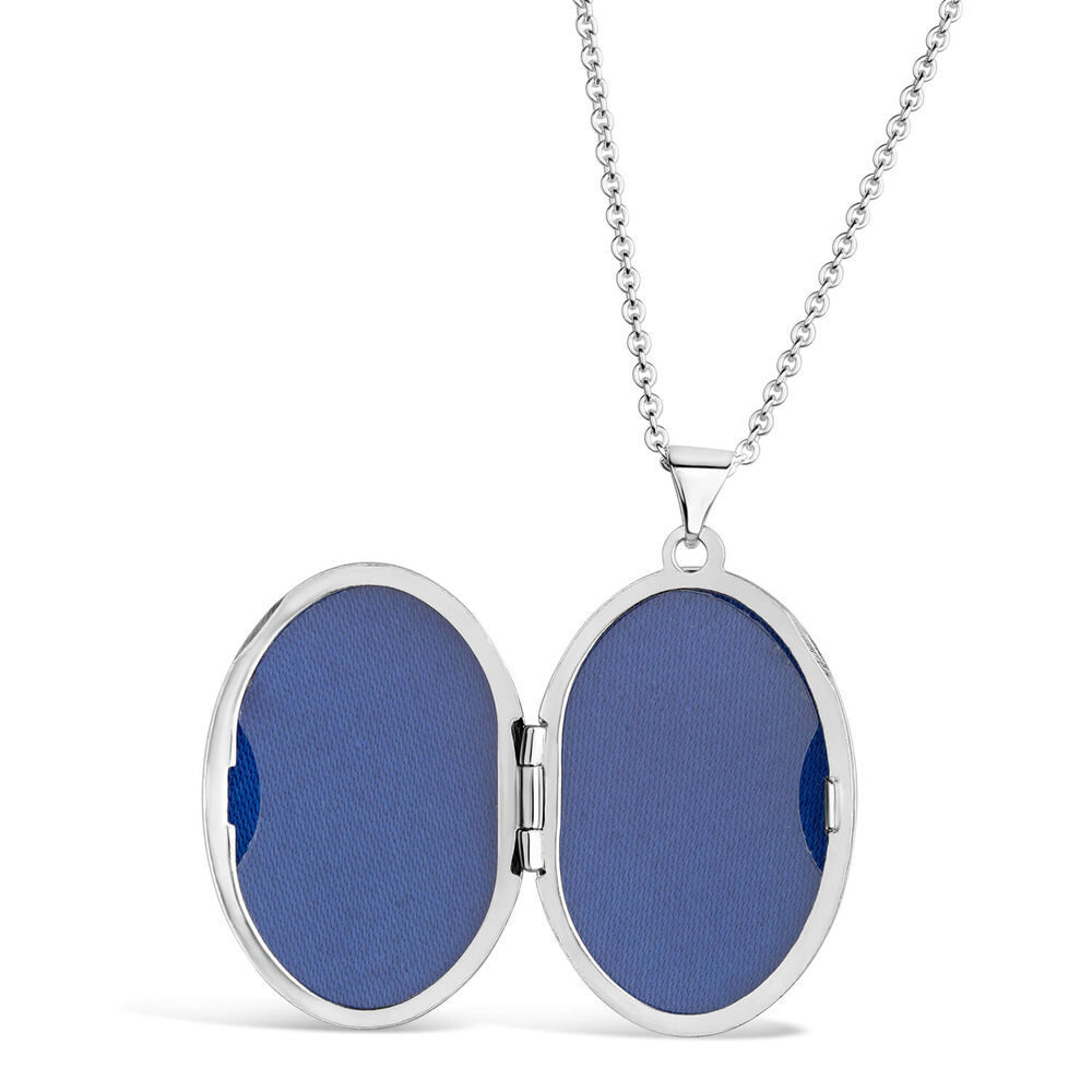 Silver cubic zirconia locket (Chain Included) image number 1