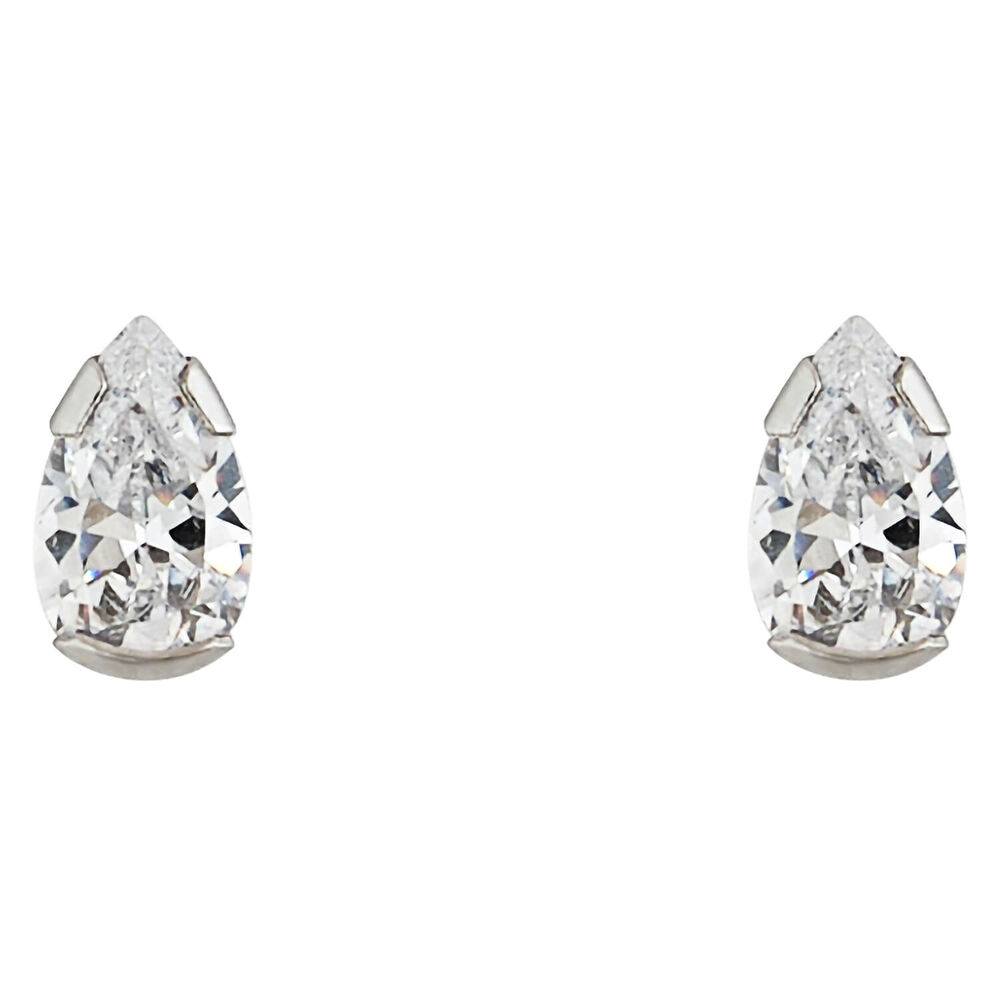 9ct White Gold Cubic Zirconia Stud Earrings