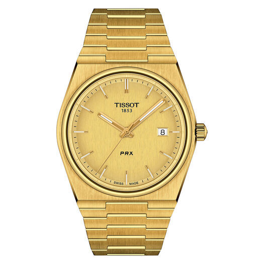 Tissot PRX 205 40mm Quartz Yellow Dial Yellow Gold PVD Case Bracelet Watch