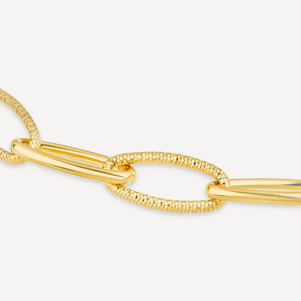 Silver & Yellow Gold Plated Open Curb Link Bracelet image number 2