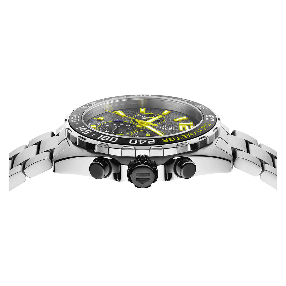 TAG Heuer Formula 1 Quartz 43mm Grey Yellow Detail Dial Chronograph Steel Case Bracelet Watch