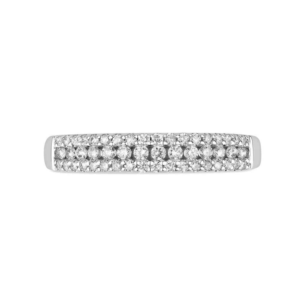 18ct White Gold 0.30ct Diamond Three Row Eternity Ring image number 1