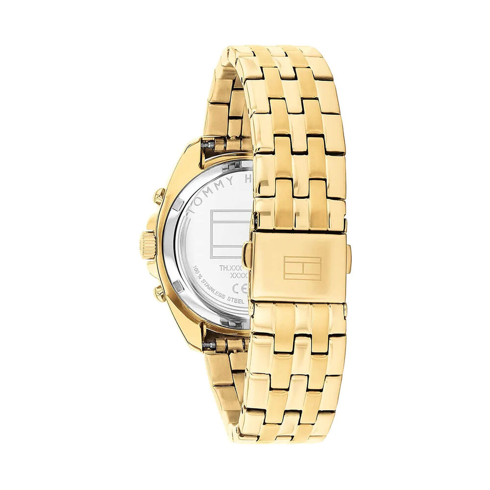 Tommy Hilfiger Mellie 36mm Gold Dial Cubic Zirconia Bezel Yellow Gold Plated Case Bracelet Watch image number 2