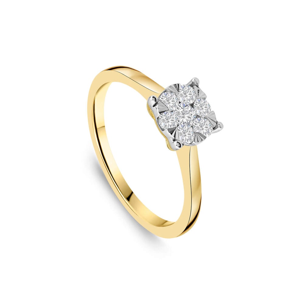 9ct Yellow Gold 0.33ct Solitaire Illusion Set Engagement Ring image number 0