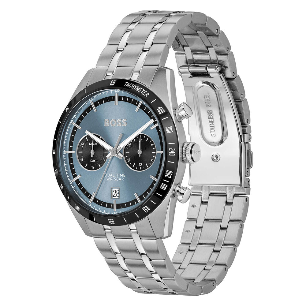 BOSS Tourmaster 41mm Blue Dial Stainless Steel Bracelet Watch image number 1