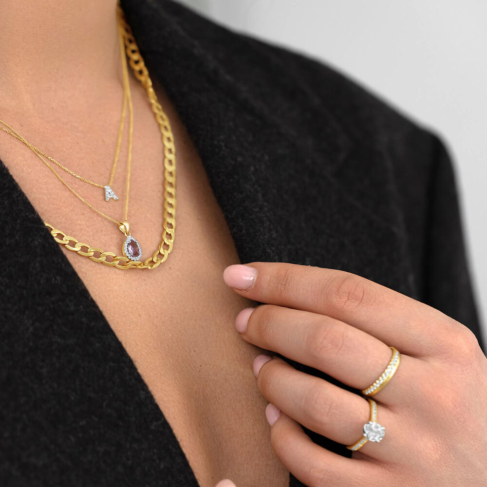 Born 18ct Yellow Gold Lab Grown 1.20ct Oval & Diamond Sides Ring image number 5