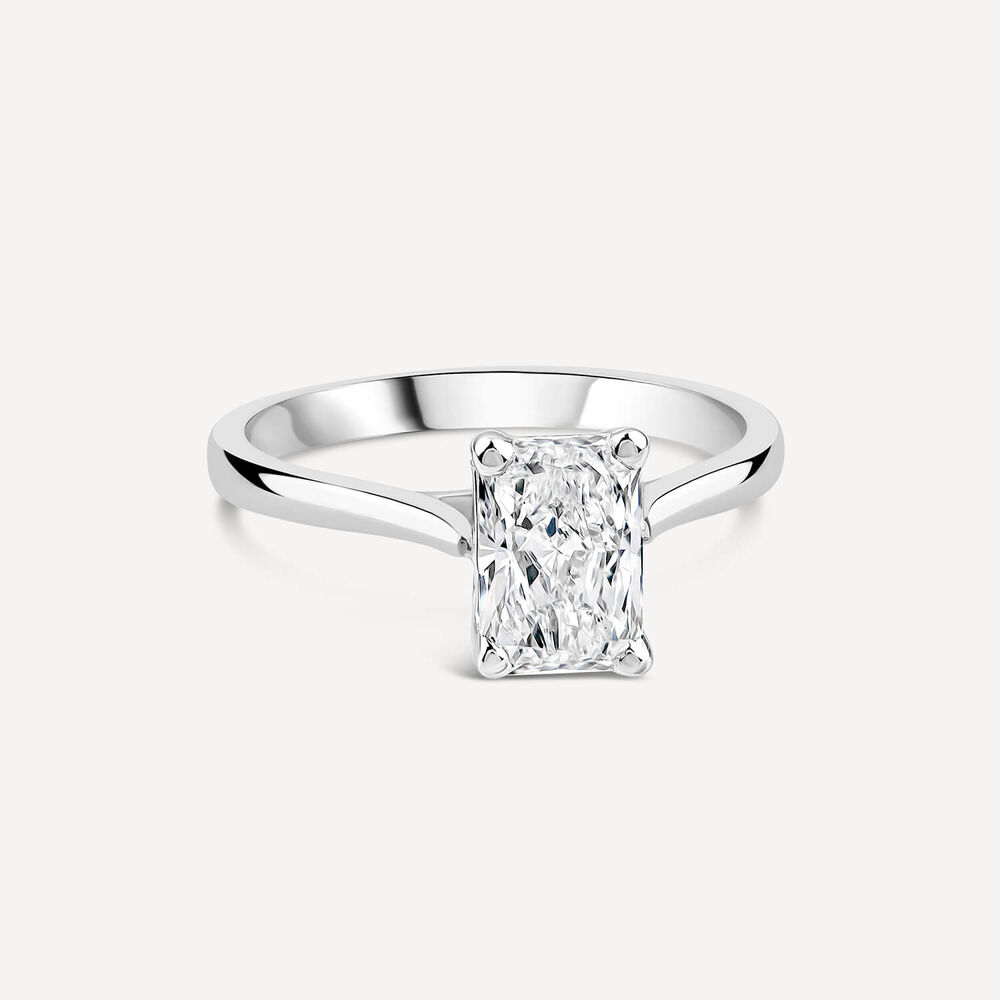 Born Platinum Lab Grown 1.50ct Diamond Radiant Cut Solitaire Ring image number 2
