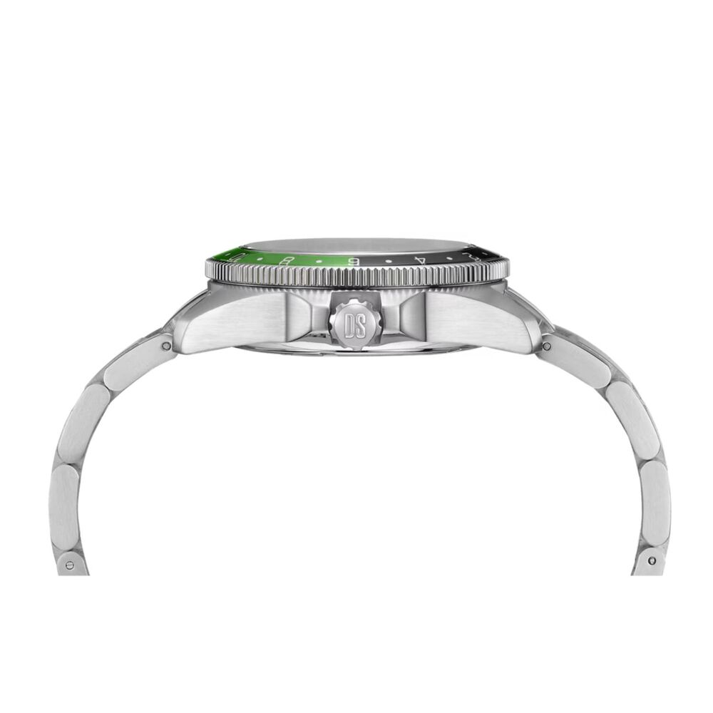 Certina DS Action GMT Powermatic 80 41mm Black Dial Green & Black Bezel Steel Bracelet Watch image number 4