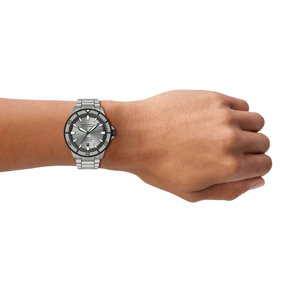 Emporio Armani Sea Explorer 42mm Grey Dial Grey Titanium Bracelet Watch