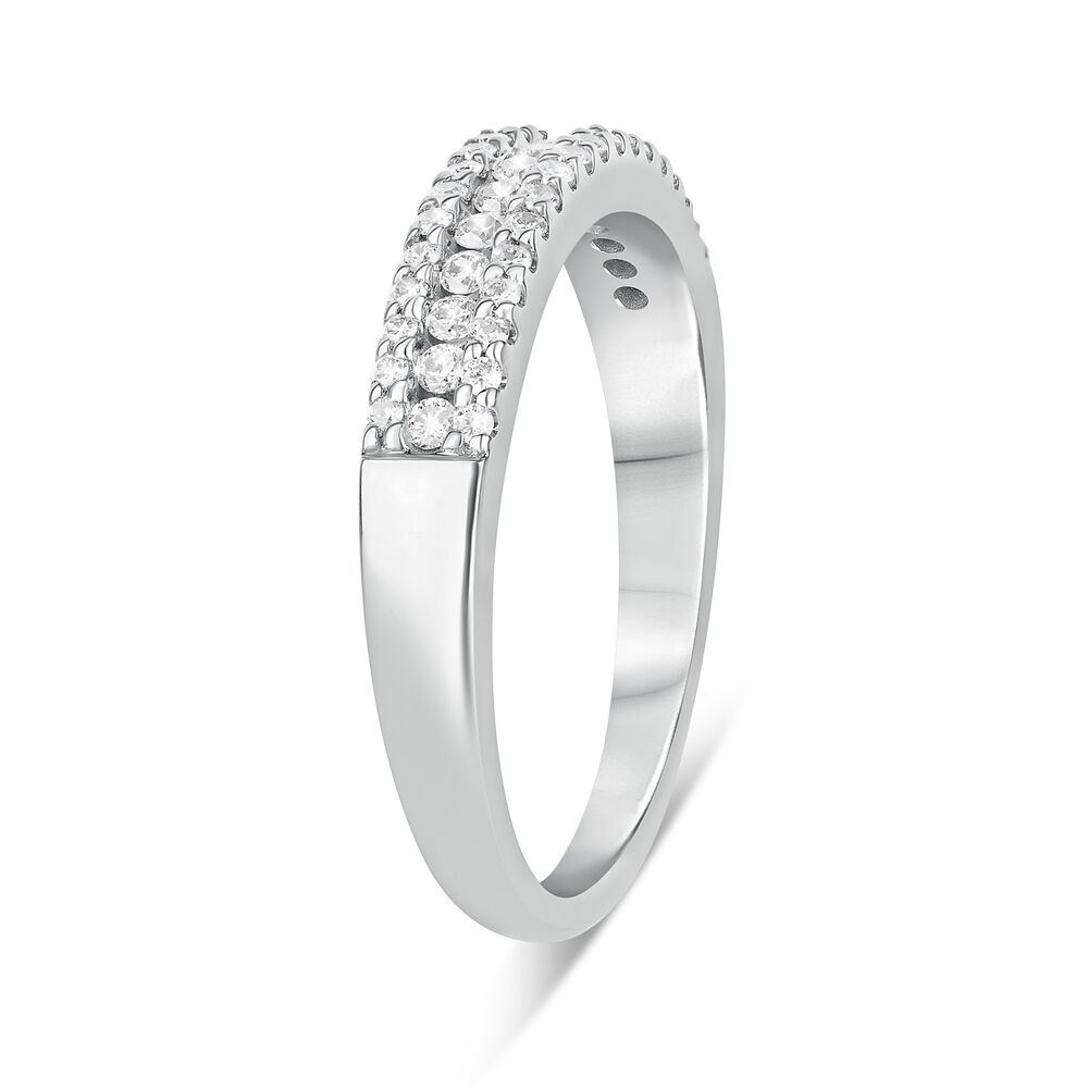18ct White Gold 0.30ct Diamond Three Row Eternity Ring image number 3