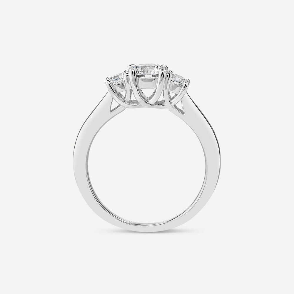 Sterling Silver Cubic Zirconoia Three Stone Promise Ring image number 2