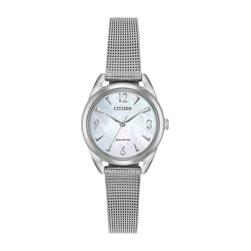 Citizen Eco-Drive Pearl & Steel Mesh 27mm Ladies' Watch