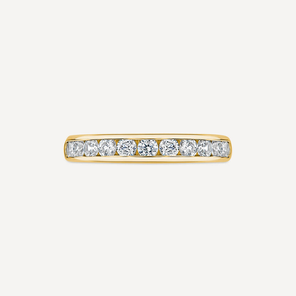 9ct Yellow Gold 3.5mm 0.60ct Diamond Channel Set Wedding Ring