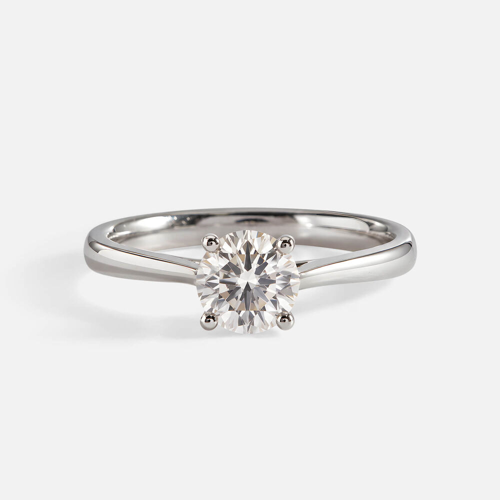 Classic Platinum 0.70ct Round Brilliant Diamond Four Claw Solitaire Ring