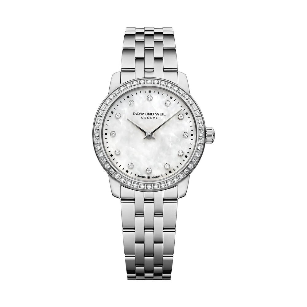 Raymond Weil Toccata Classic 24mm MOP Dial Diamond Set Bezel Steel Bracelet Watch