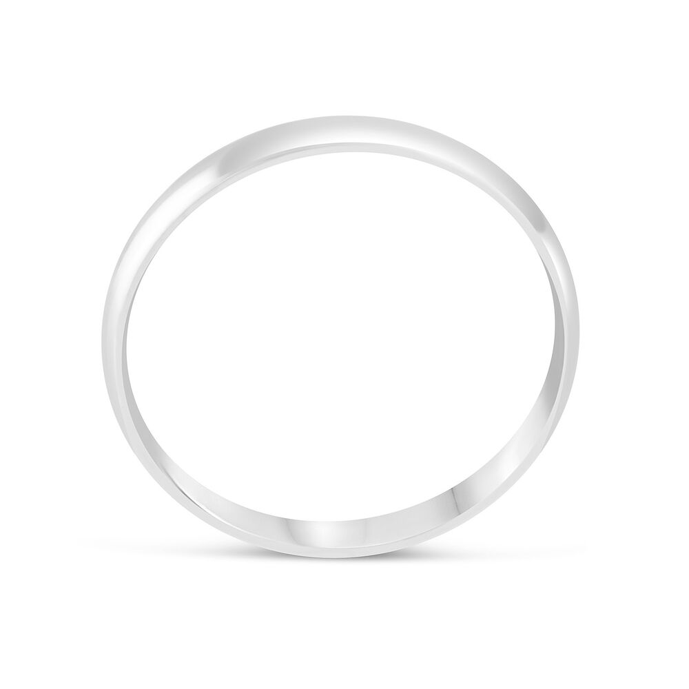9ct White Gold 3mm Gents Wedding Ring image number 2