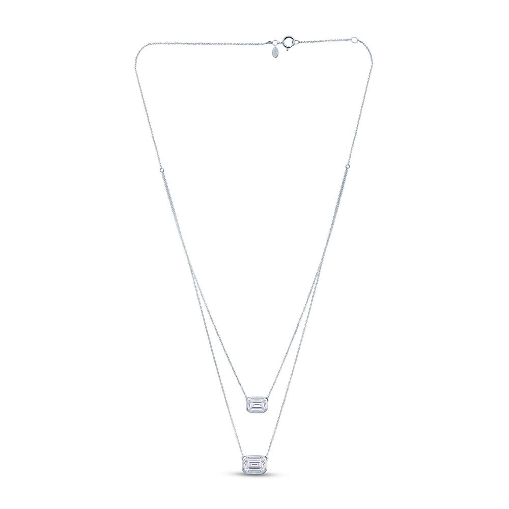 Born Contour 9ct White Gold 0.40ct Emerald Lab Grown Diamond Double Necklet