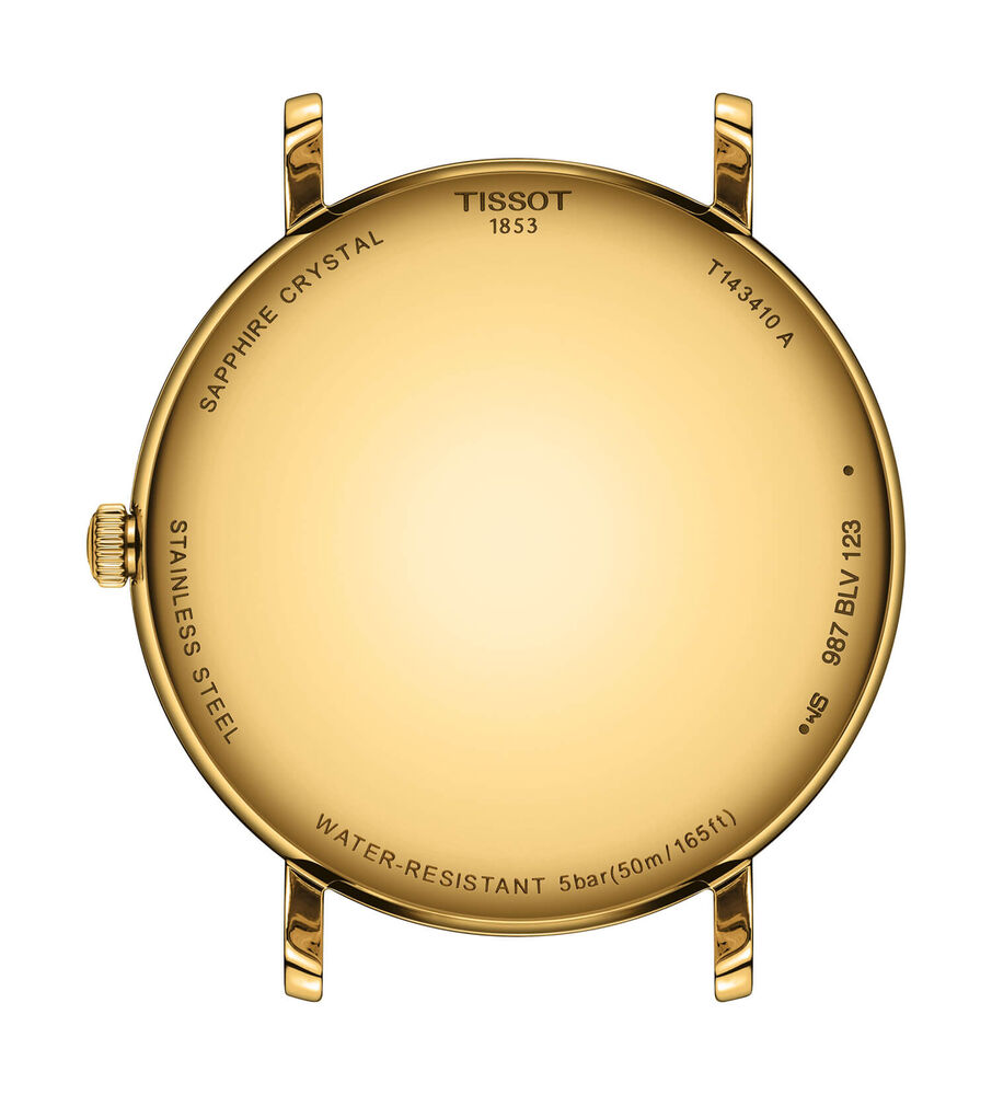 Tissot Everytime 40mm Green Dial Yellow Gold Steel Bracelet Watch image number 2