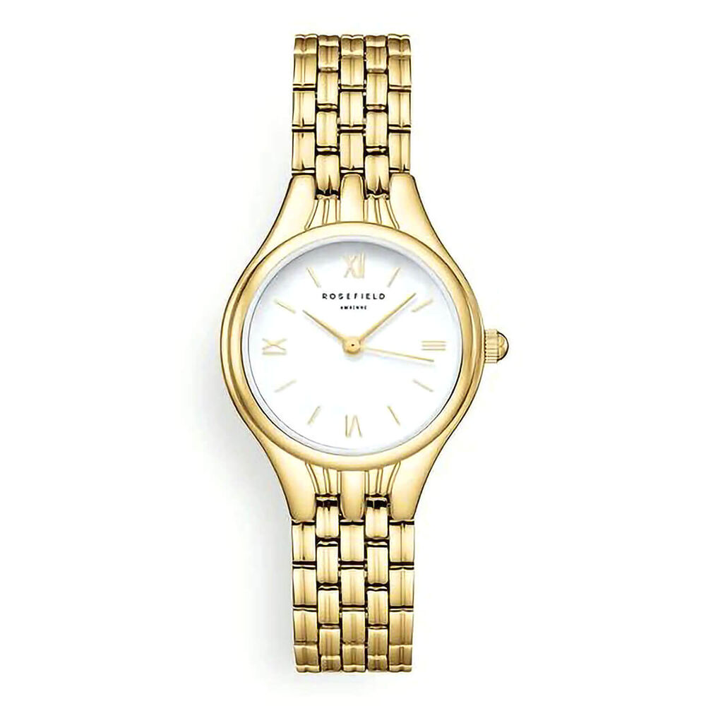 Rosefield Muse 26mm White Dial Gold Tone Stainless Steel Bracelet Watch