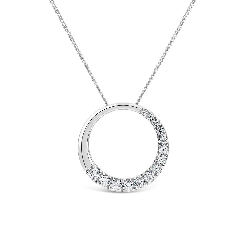 9ct White Gold 0.33ct Diamond Eternal Circle Pendant