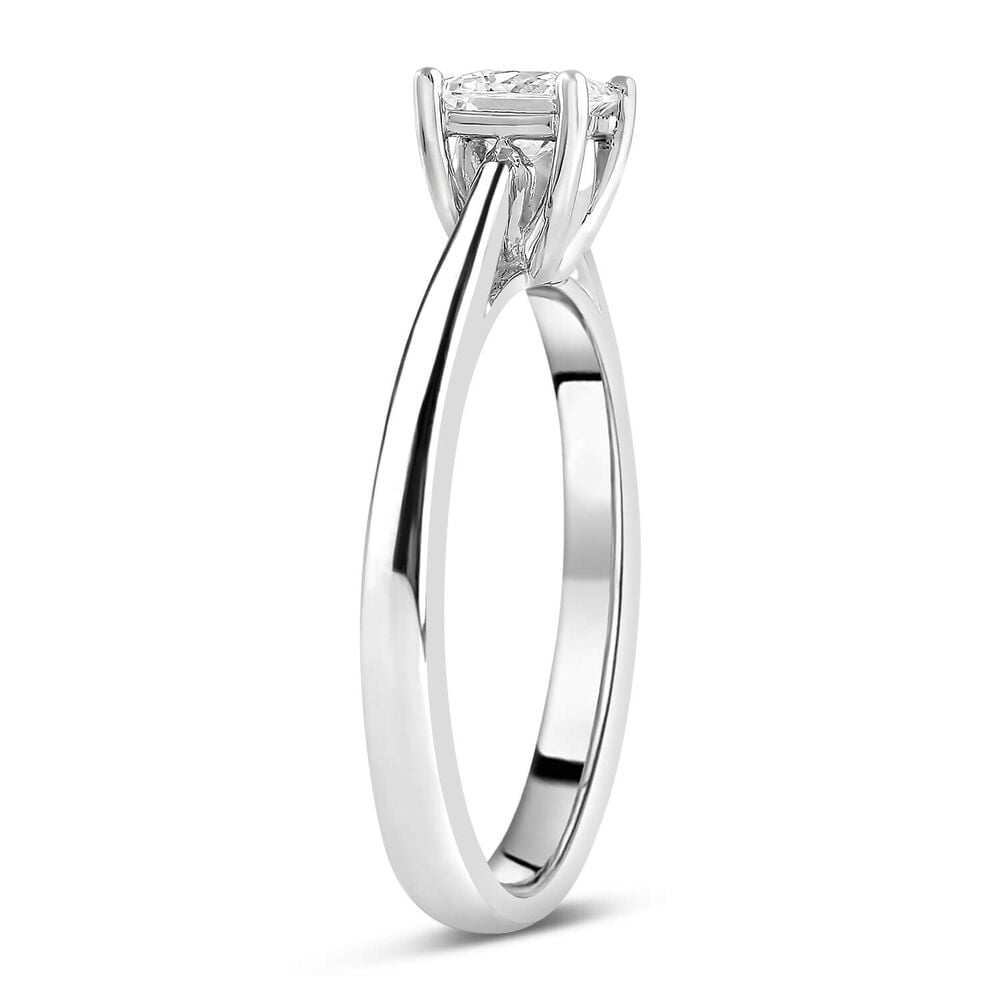 18ct White Gold 0.40ct Princess Diamond Tulip Setting Ring image number 3