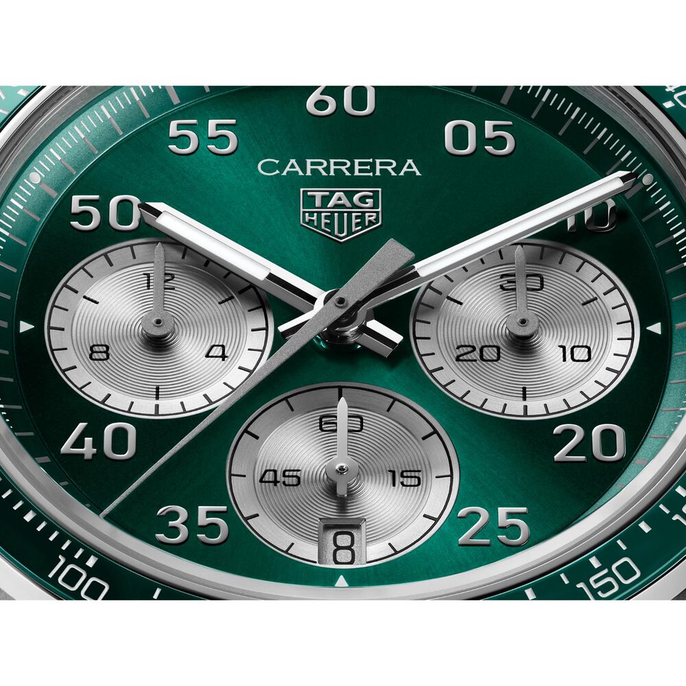 TAG Heuer Carrera Chronograph Sport 42mm Green Dial Steel Bracelet Watch