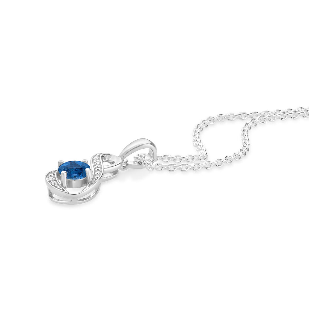 Sterling Silver and Cubic Zirconia December Birthstone Pendant (Chain Included) image number 1
