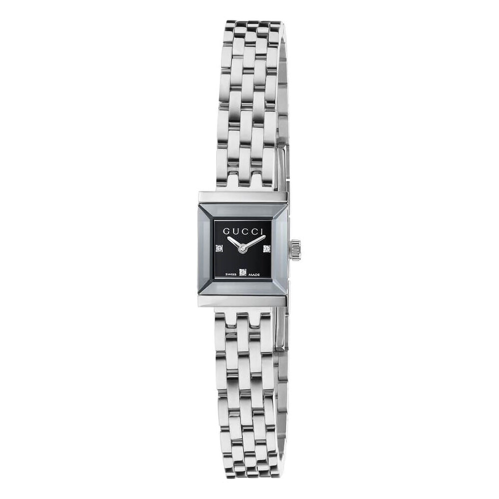 Gucci G-Frame Stainless Steel Case with Black Square Dial Watch