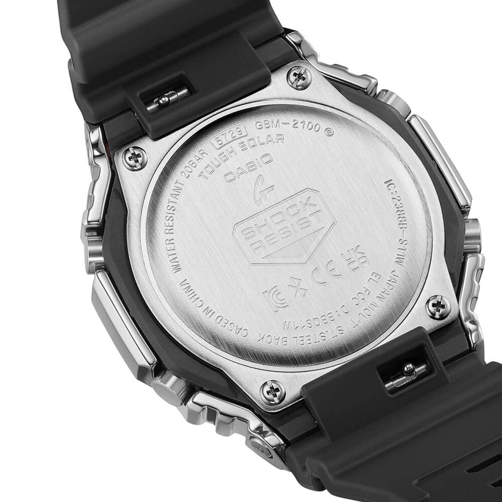 G-SHOCK Metal Covered 49.3mm Blue Dial Black Resin Strap Watch
