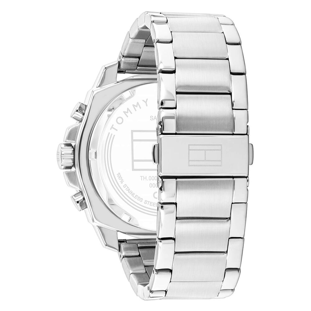 Tommy Hilfiger 48mm Black Chronograph Dial Silicone Bezel Steel Bracelet Watch image number 2