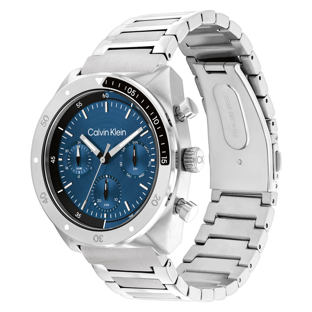 Calvin Klein CK Flex 42mm Blue Dial Stainless Steel Bracelet Watch