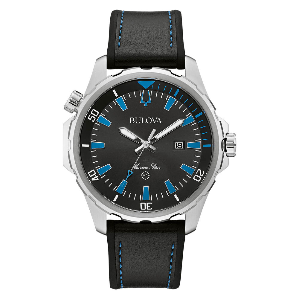Bulova Marine Star Quartz 43mm Black Dial Watch image number 0