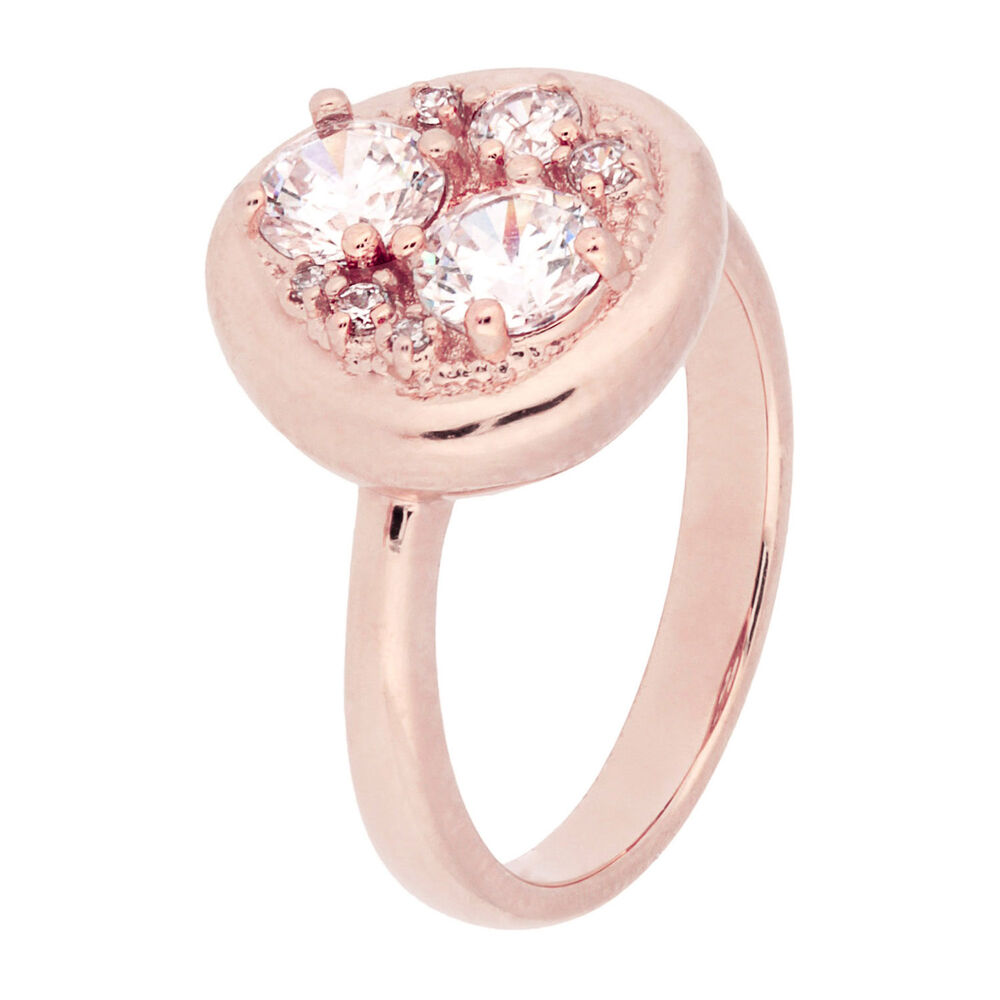 Bronzallure Preziosa 18ct Rose Gold-plated Cubic Zirconia Ring