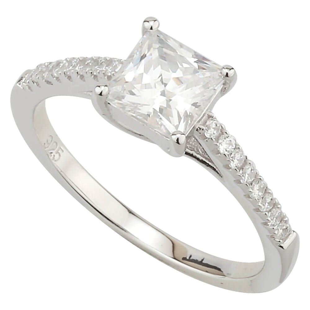 Ladies Sterling Silver Princess Cut Cubic Zirconia Ring