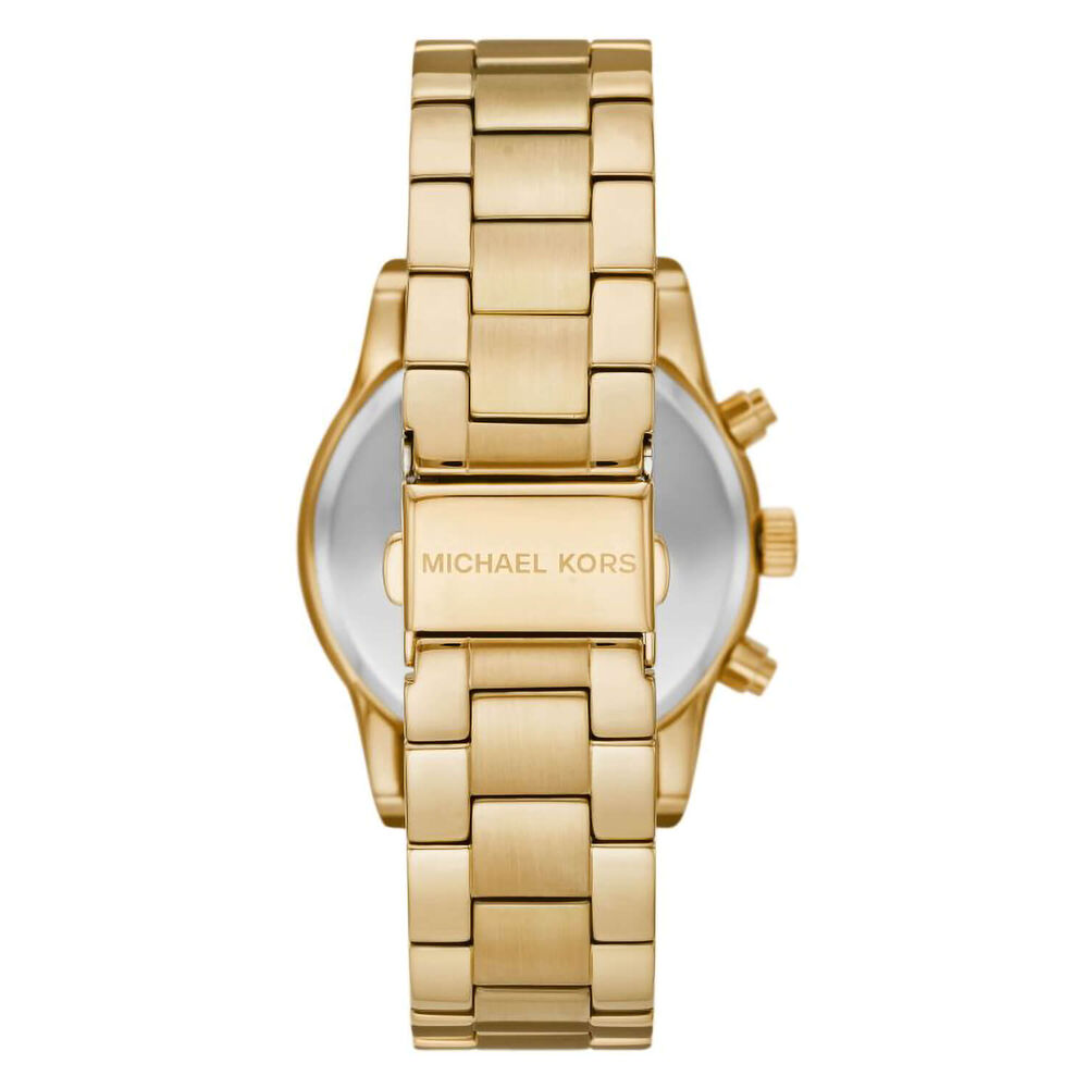 Michael Kors Ritz 37mm Chrono Cubic Zirconia Dial Yellow Gold PVD Case Watch