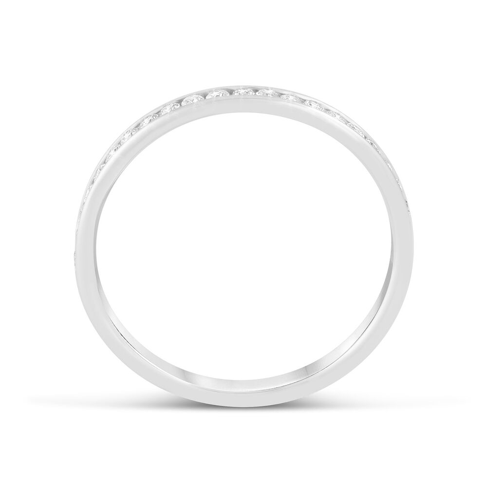 9ct White Gold and Diamond 2mm Wedding Band image number 3