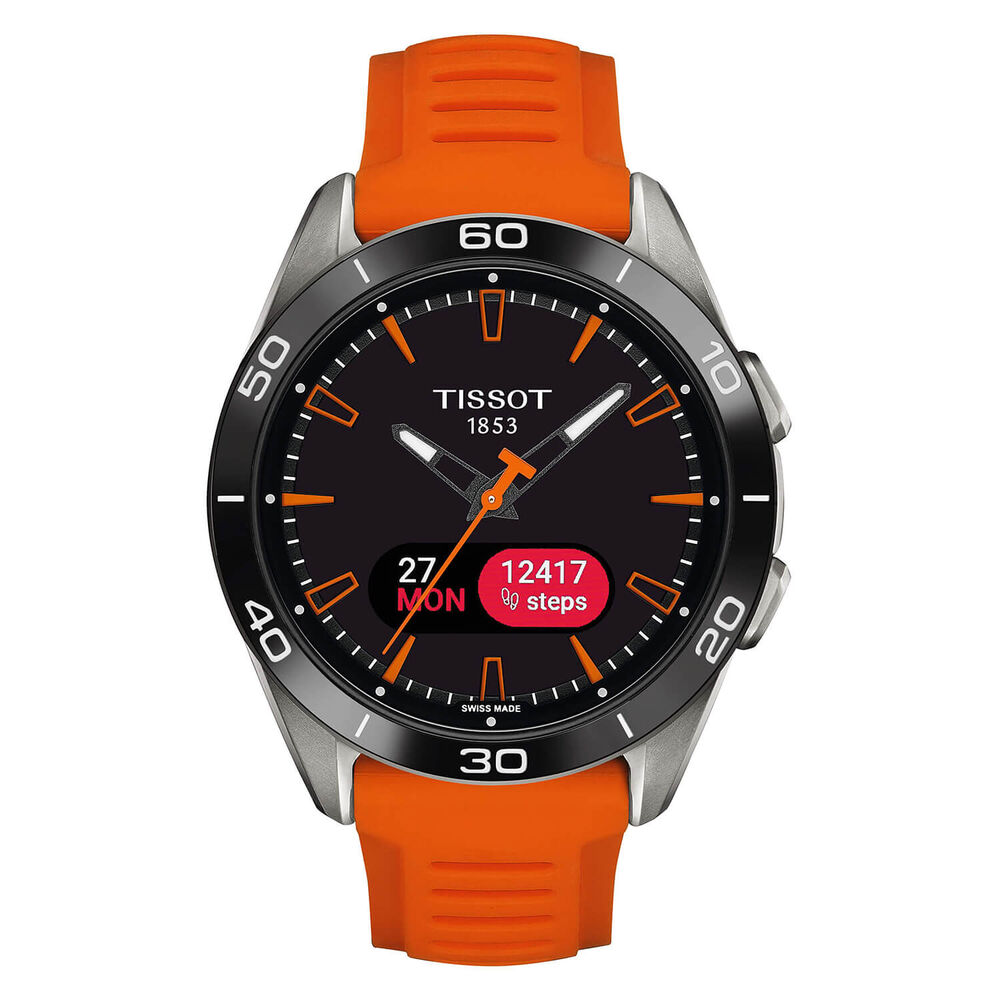 Tissot T-Touch Connect Sport 43.75mm Black Dial Orange Rubber Strap Watch