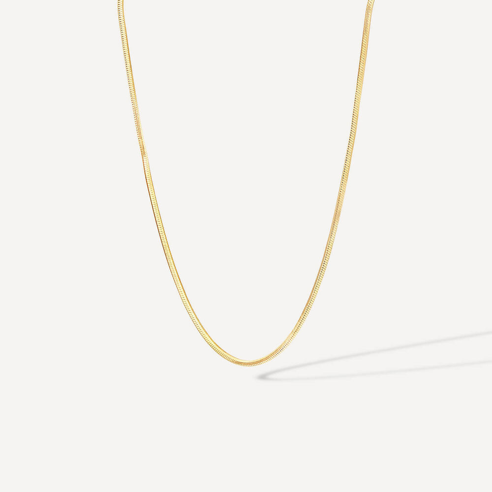 9ct Yellow Gold 18' Shiny Diamond Cut Chain Necklet image number 1