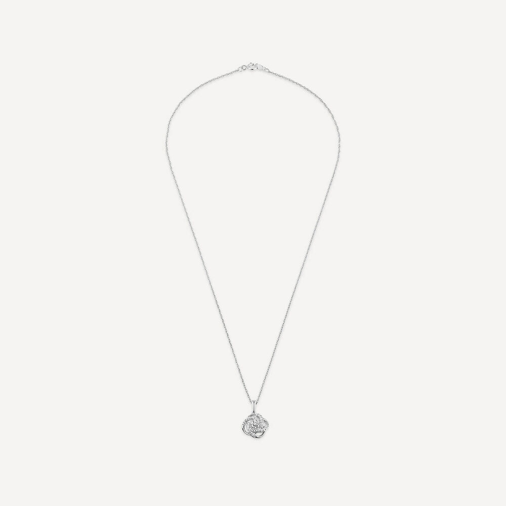 9ct White Gold 0.25ct Diamond Knot Wrap Pendant image number 3