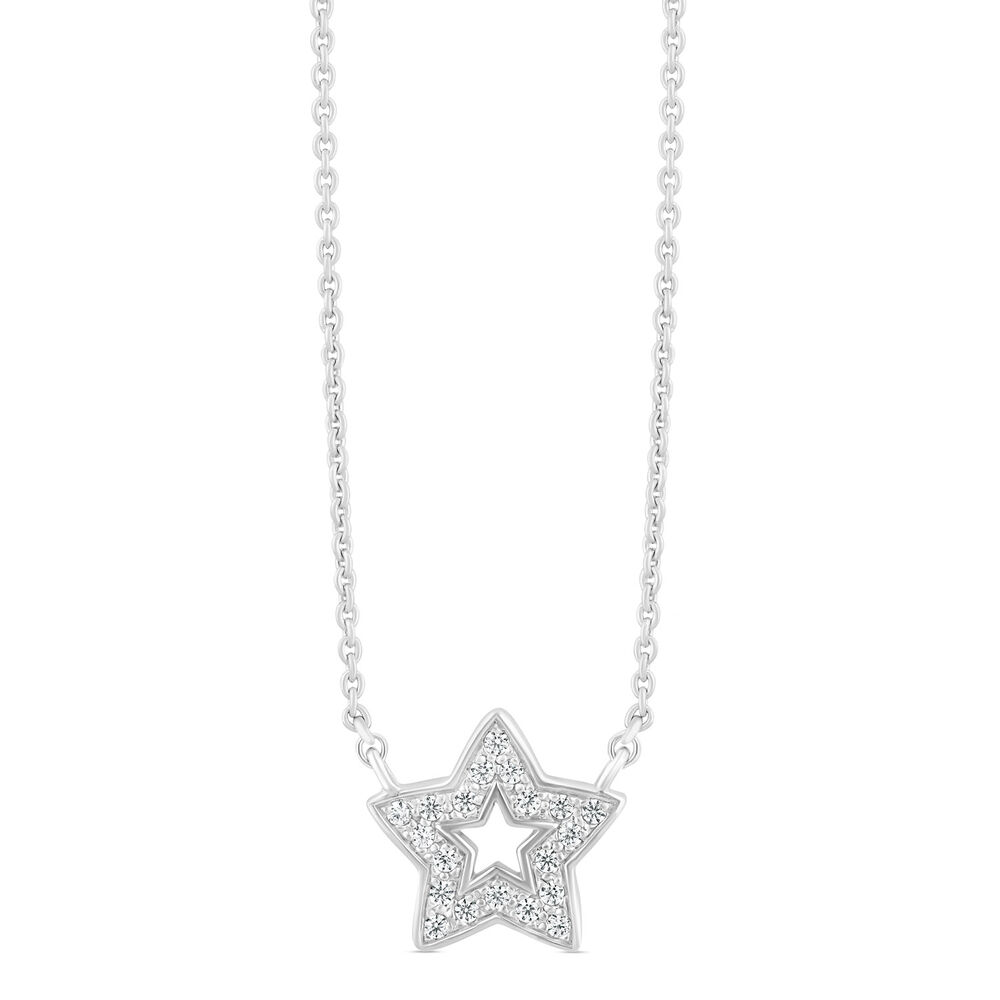 Little Treasure Sterling Silver Cubic Zirconia Star Hammock Necklet