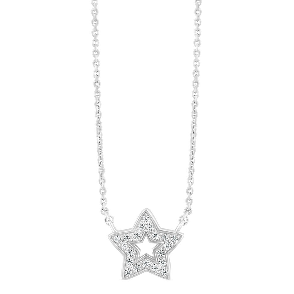 Little Treasure Sterling Silver Cubic Zirconia Star Hammock Necklet