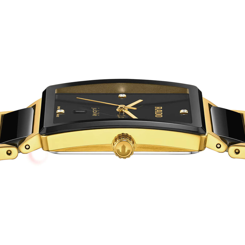 Rado Integral Diamonds 31.5mm Black Dial Duo Tone Bracelet Watch