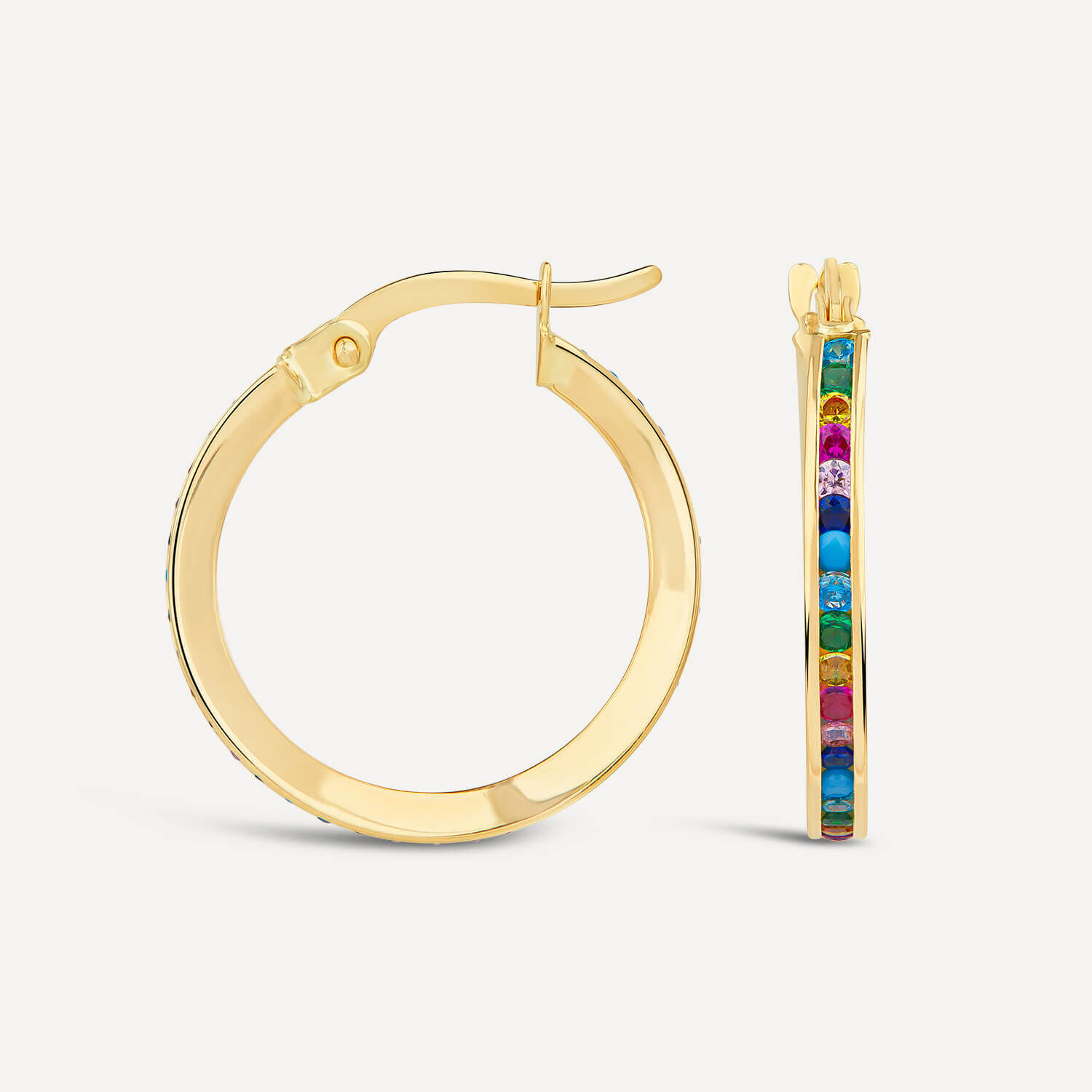 Multi colored stone hoop earrings online